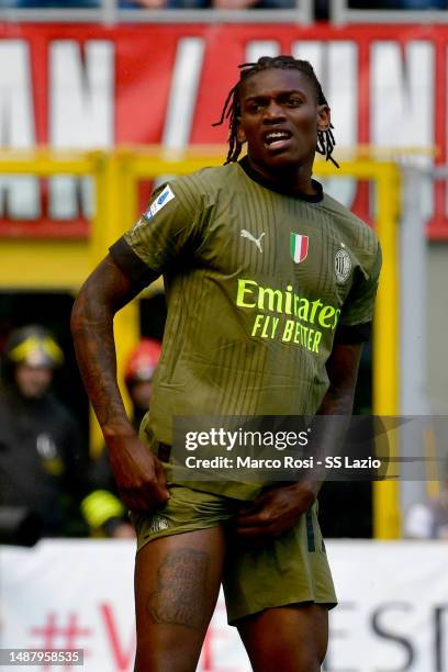 Rafael Leao of AC Milan injured during the Serie A match between AC MIlan and SS Lazio at Stadio Giuseppe Meazza on May 06, 2023 in Milan, Italy.