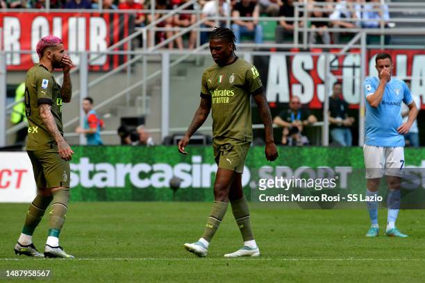 Rafael Leao of AC Milan injured during the Serie A match between AC MIlan and SS Lazio at Stadio Giuseppe Meazza on May 06, 2023 in Milan, Italy.