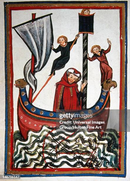 Friedrich Von Hausser, poet and crusader of Frederick Barbarossa, takes journey to the Third Crusade in which he will die , Codex Manesse by Rudiger...