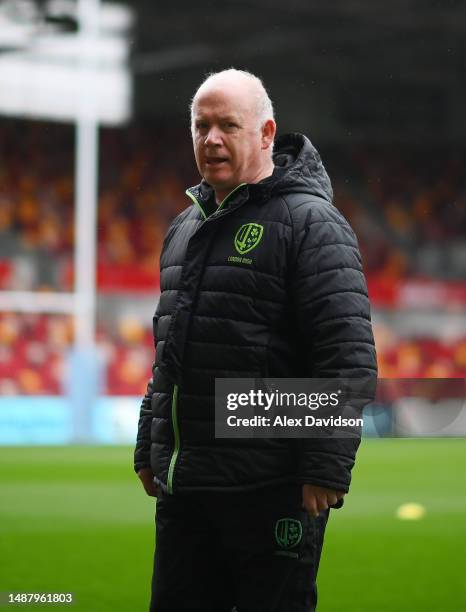 London Irish Director of Rugby, Declan Kidney during the Gallagher Premiership Rugby match between London Irish and Exeter Chiefs at Gtech Community...