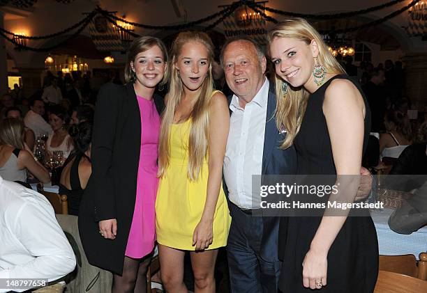 Film director Joseph Vilsmaier and his daughters Josefine , Theresa and Janina attend the 'Bavaria' Germany Premiere party at the Loewnbraeukeller on...