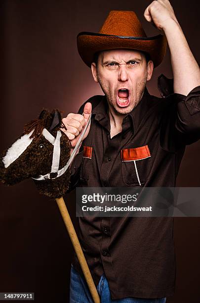ridiculous cowboy - funny horses 個照片及圖片檔
