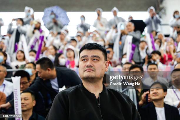 Yao Ming president of the Chinese Basketball Association attends the opening ceremony during the FIBA 3x3 Women’s Series Wuhan Stop 2023 at Wuhan...