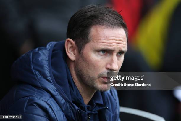 Frank Lampard, Caretaker Manager of Chelsea, looks on during the Premier League match between AFC Bournemouth and Chelsea FC at Vitality Stadium on...