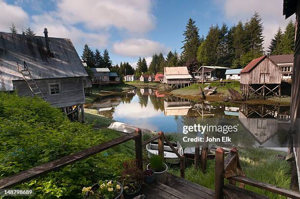 hammer slough with houses. - petersburg foto e immagini stock