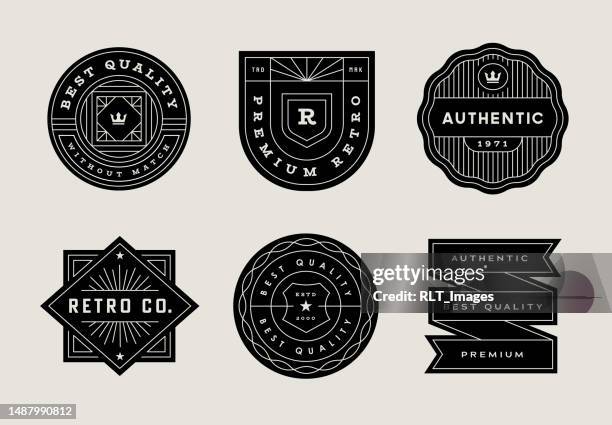 retro-abzeichen-designs - monogramm stock-grafiken, -clipart, -cartoons und -symbole