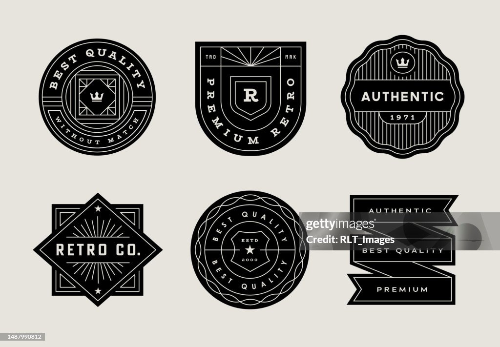 Designs de badges rétro