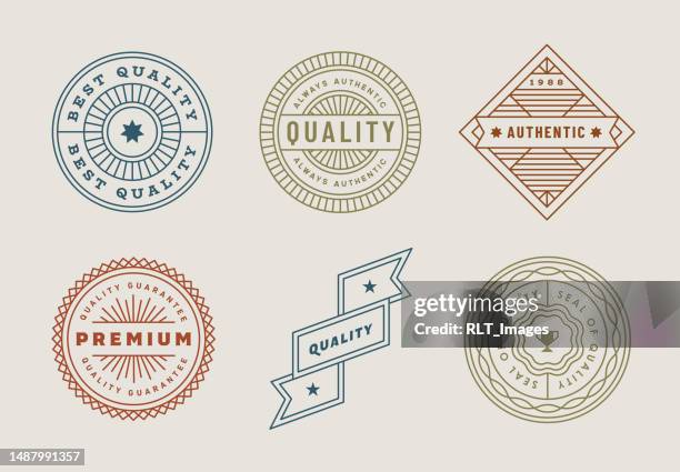 retro-abzeichen-designs - badge stock-grafiken, -clipart, -cartoons und -symbole