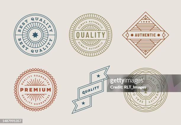 illustrations, cliparts, dessins animés et icônes de designs de badges rétro - cachet de cire
