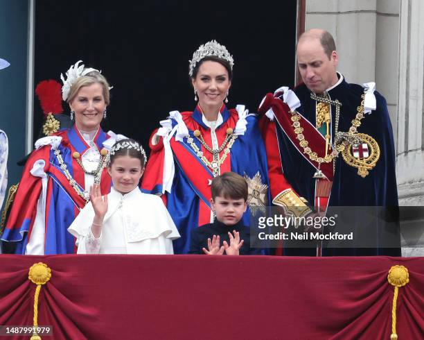 Sophie, Duchess of Edinburgh, Princess Charlotte of Wales, Catherine, Princess of Wales, Prince Louis of Wales, Prince William, Prince of Wales on...