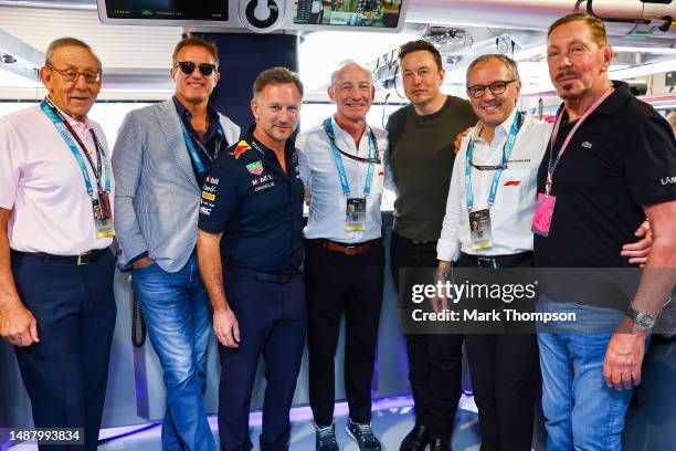 Stephen M. Ross, Tom Garfinkel, Red Bull Racing Team Principal Christian Horner, Greg Maffei, CEO of Liberty Media, Elon Musk, Stefano Domenicali,...