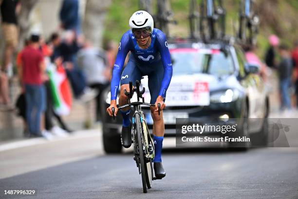 Óscar Rodríguez of Spain and Movistar Team sprints during the 106th Giro d'Italia 2023, Stage 1 a 19.6km individual time trial from Fossacesia Marina...