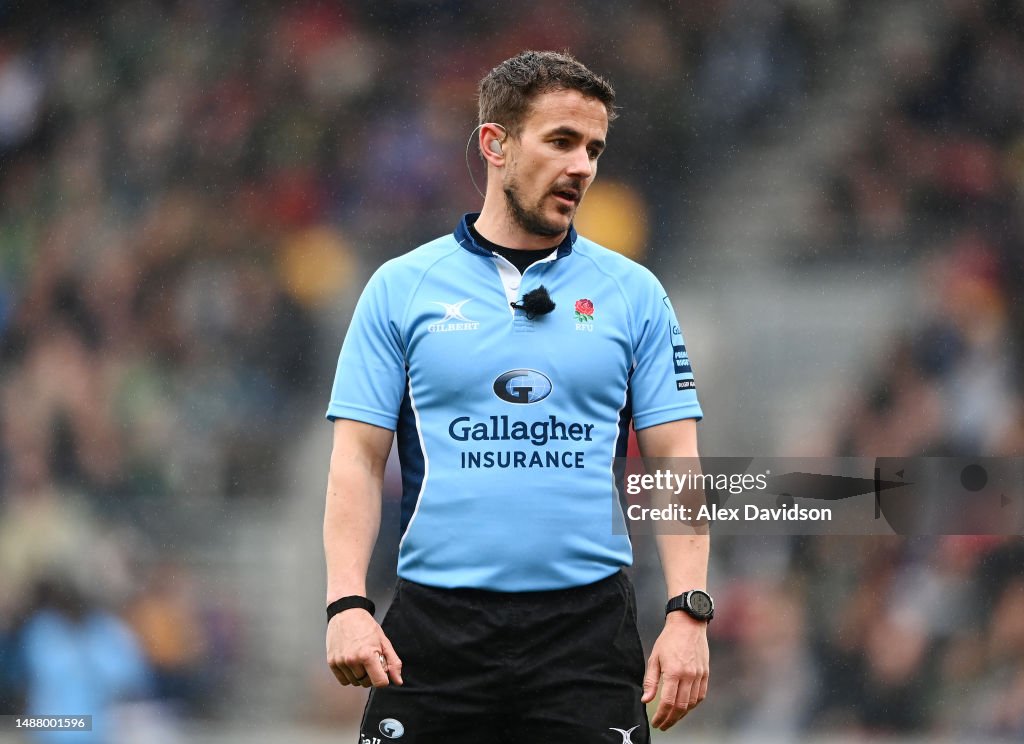 Luke Rees Referee Referee Luke Pearce during the Gallagher Premiership Rugby match ...