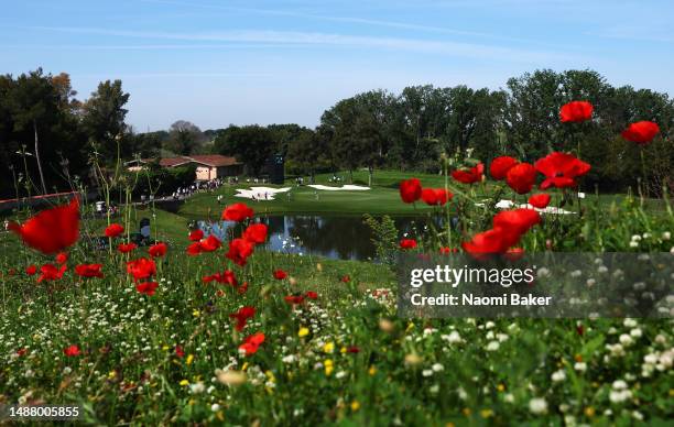 Jazz Janewattananond and Guido Migliozzi putt on the 5th green during Day Three of the DS Automobiles Italian Open at Marco Simone Golf Club on May...