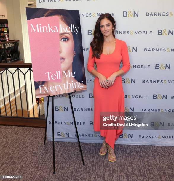 Minka Kelly signs copies of her memoir "Tell Me Everything" at Barnes & Noble at The Grove on May 06, 2023 in Los Angeles, California.