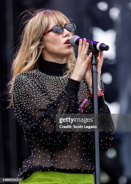 Suki Waterhouse performs on Day 2 of the 10th Anniversary of Shaky Knees Festival at Central Park on May 06, 2023 in Atlanta, Georgia.