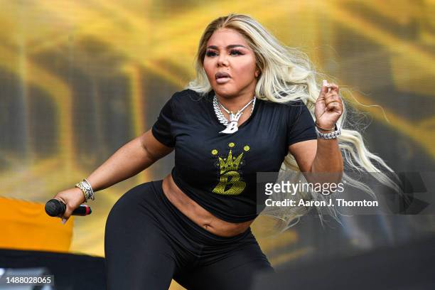Lil' Kim performs on stage during the Lovers & Friends music festival at the Las Vegas Festival Grounds on May 06, 2023 in Las Vegas, Nevada.