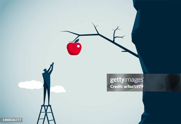 picking apples - apple picking stock illustrations