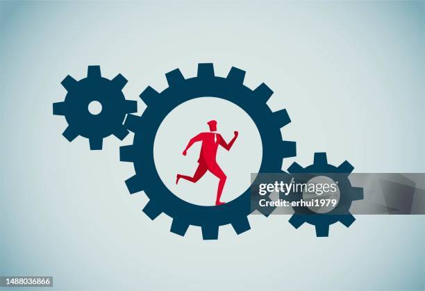 movement between gears - coordinated effort stock illustrations