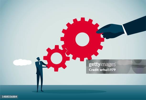 business relationship - hand cog stock illustrations