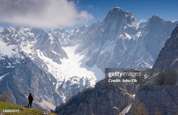julian alps landscape north of vrsic pass. - slovenia stock pictures, royalty-free photos & images
