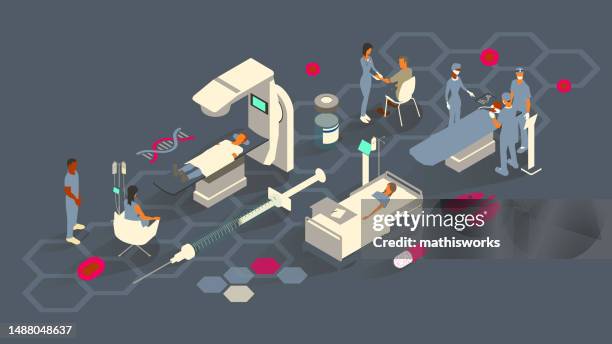 cancer treatment illustration - brain cancer stock illustrations