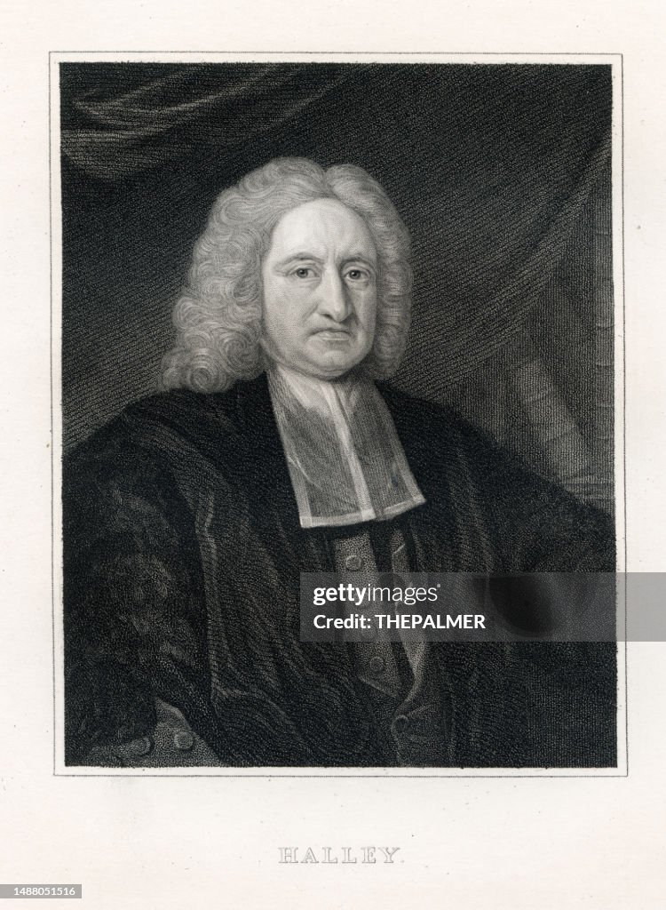 Edmond Halley, English astronomer steel engraving 1833