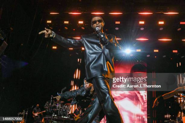 Usher performs onstage during the Lovers & Friends music festival at the Las Vegas Festival Grounds on May 06, 2023 in Las Vegas, Nevada.