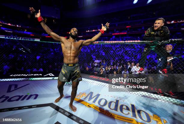 Aljamain Sterling prepares to fight Henry Cejudo in the UFC bantamweight championship fight during the UFC 288 event at Prudential Center on May 06,...