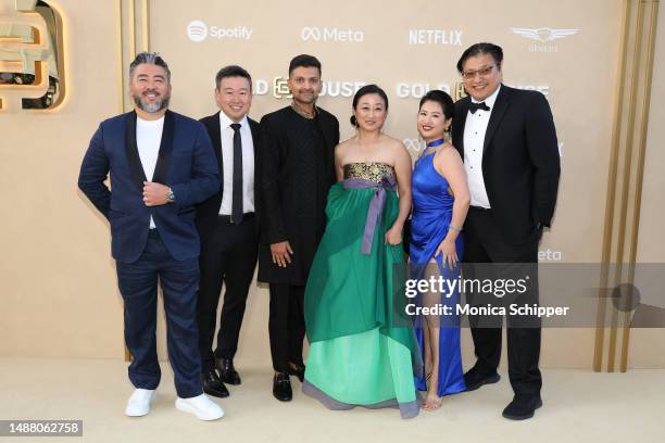 Eric Kim, Steve Jang, Mamoon Hamid, Christine Tsai, Pocket Sun and Hans Tung attend Gold House's 2nd annual Gold Gala at The Music Center on May 06,...