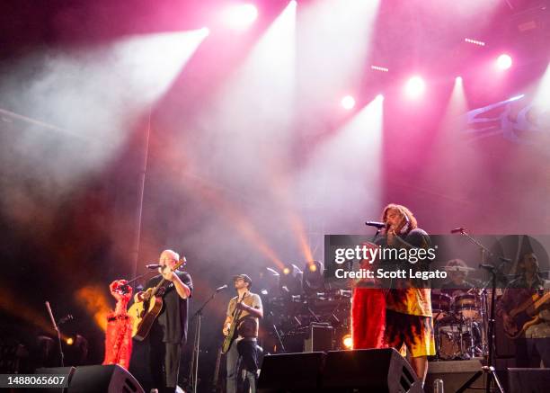 Actors/recording artists Kyle Gass and Jack Black of Tenacious D perform on day 2 of the 10th Anniversary of Shaky Knees at Central Park on May 06,...