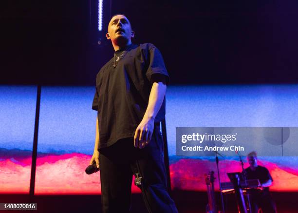 Singer-songwriter Dermot Kennedy performs on stage during his 'The Sonder Tour' at Rogers Arena on May 06, 2023 in Vancouver, British Columbia,...