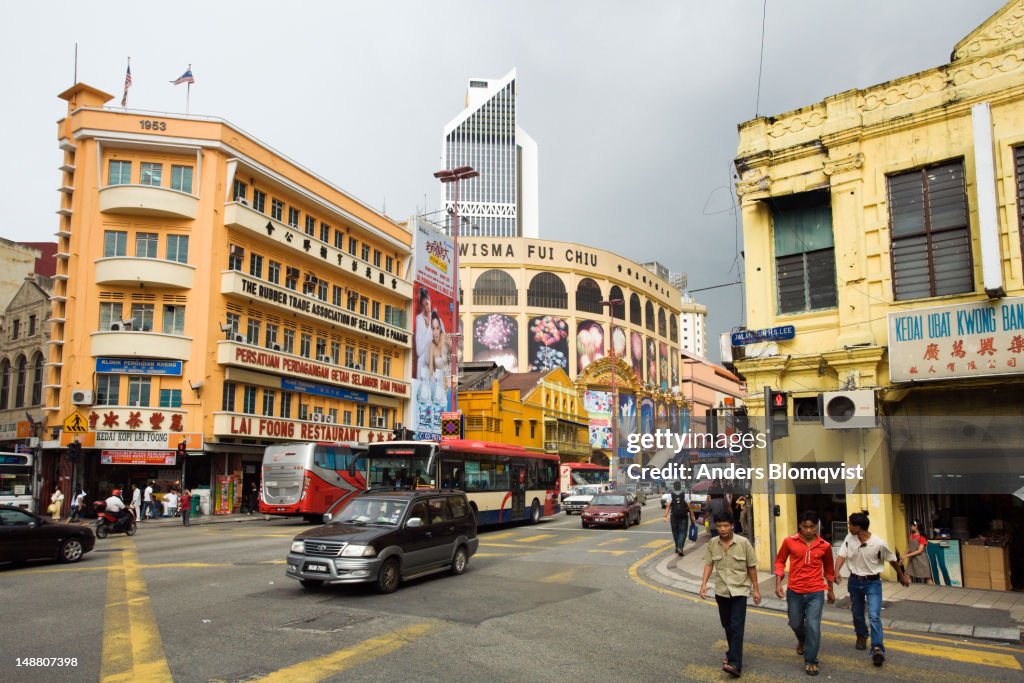 Downtown street scene on Jalan Tun HS Lee.