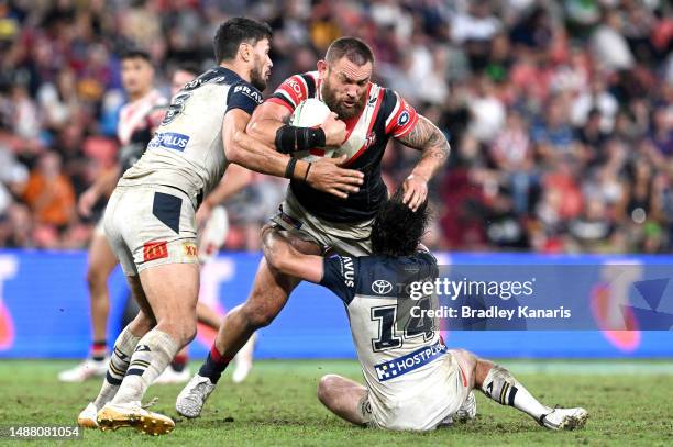 Jared Waerea-Hargreaves of the Roosters during the round 10 NRL match between Sydney Roosters and North Queensland Cowboys at Suncorp Stadium on May...