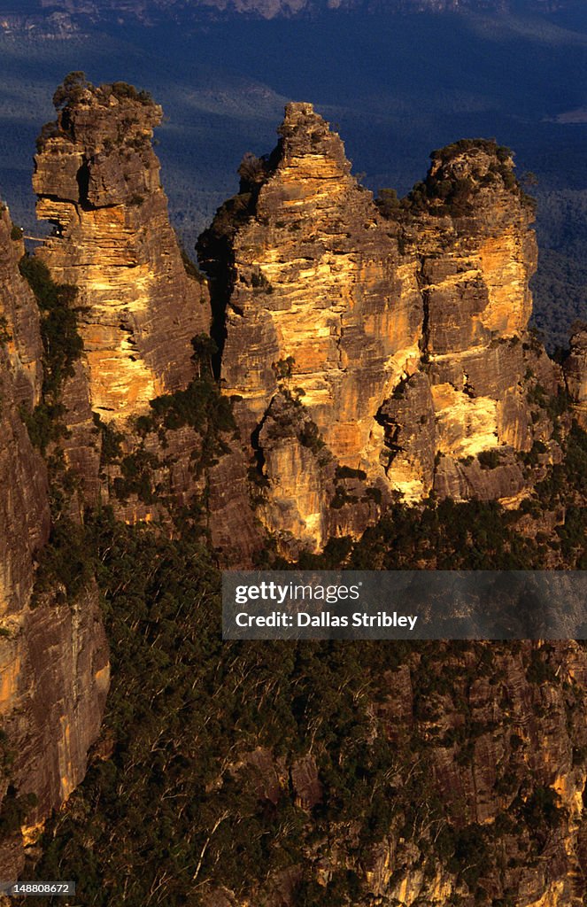 Three Rocks Formation Image The Three Sisters Rock Formation High-Res Stock Photo - Getty Images