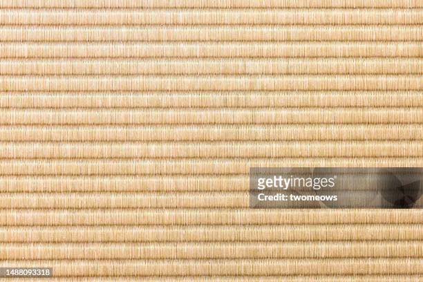 close up of tatami mat flooring in japan. - tatami mat stockfoto's en -beelden