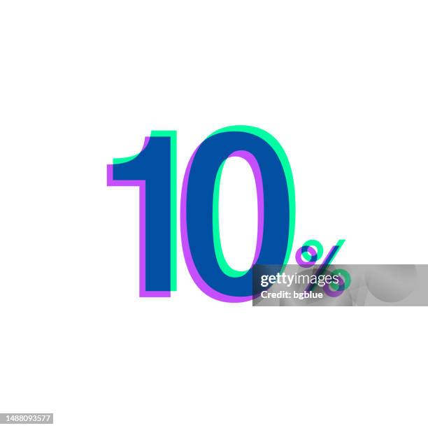 bildbanksillustrationer, clip art samt tecknat material och ikoner med 10% - ten percent. icon with two color overlay on white background - 10 percent