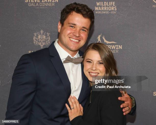 Animal Conservationist / TV Personality Chandler Powell and Bindi Irwin attend the 2023 Steve Irwin Gala Dinner at SLS Hotel, a Luxury Collection...