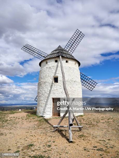 traditional windmill in ojos negros (teruel, spain) - ojos stock pictures, royalty-free photos & images