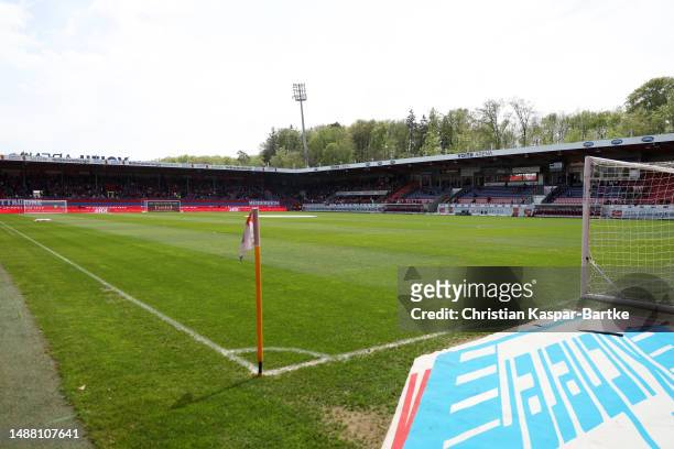 General view inside the stadium prior to the Second Bundesliga match between 1. FC Heidenheim 1846 and 1. FC Magdeburg at Voith-Arena on May 07, 2023...