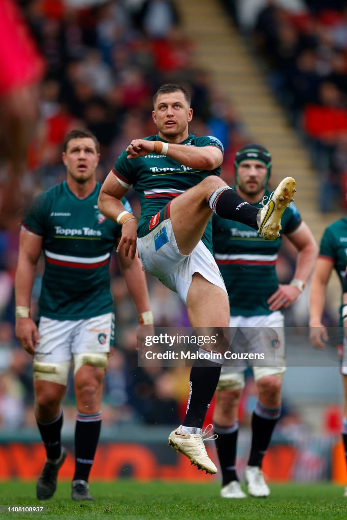 Tigers Rugby Handre Pollard of Leicester Tigers kicks to touch during the... News ...