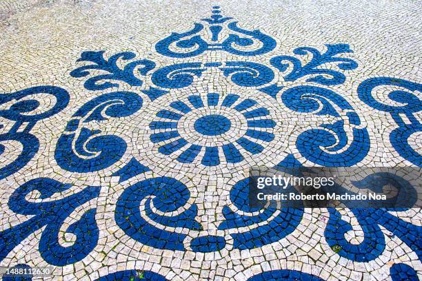 sidewalk in lisbon - portuguese tiles stock pictures, royalty-free photos & images