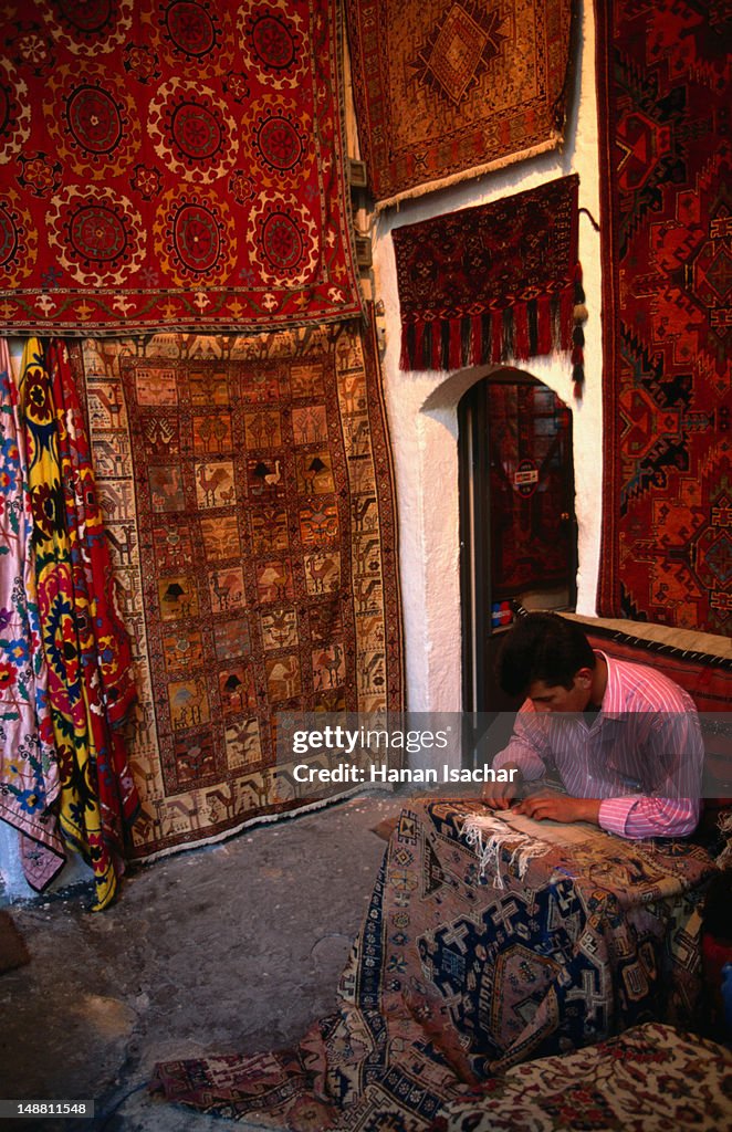 Carpet shop vendor at Grand Baazar, Kapali Carsi.