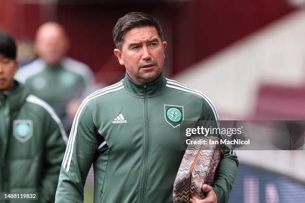 Harry Kewell, First Team Coach of Celtic, arrives at the stadium prior to the Cinch Scottish Premiership match between Heart of Midlothian and Celtic...