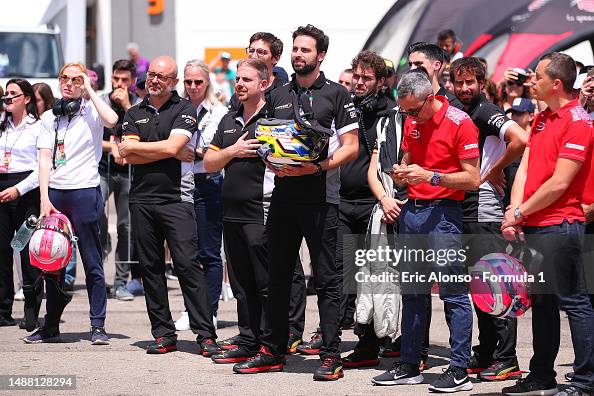 Campos Racing Campos Racing team look on as drivers take to the podium during race ...
