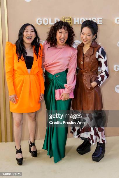 Awkwafina, Sandra Oh and Jessica Yu attend The 2nd Annual Gold Gala on May 06, 2023 in Los Angeles, California.