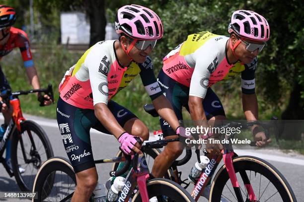 Jefferson Alexander Cepeda of Ecuador and Jonathan Klever Caicedo of Ecuador and Team EF Education-EasyPost competes during the 106th Giro d'Italia...