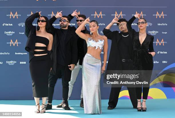 Noa Kirel , representative for Israel, attending the Eurovision Song Contest 2023: Liverpool Opening Ceremony Turquoise Carpet outside St George's...