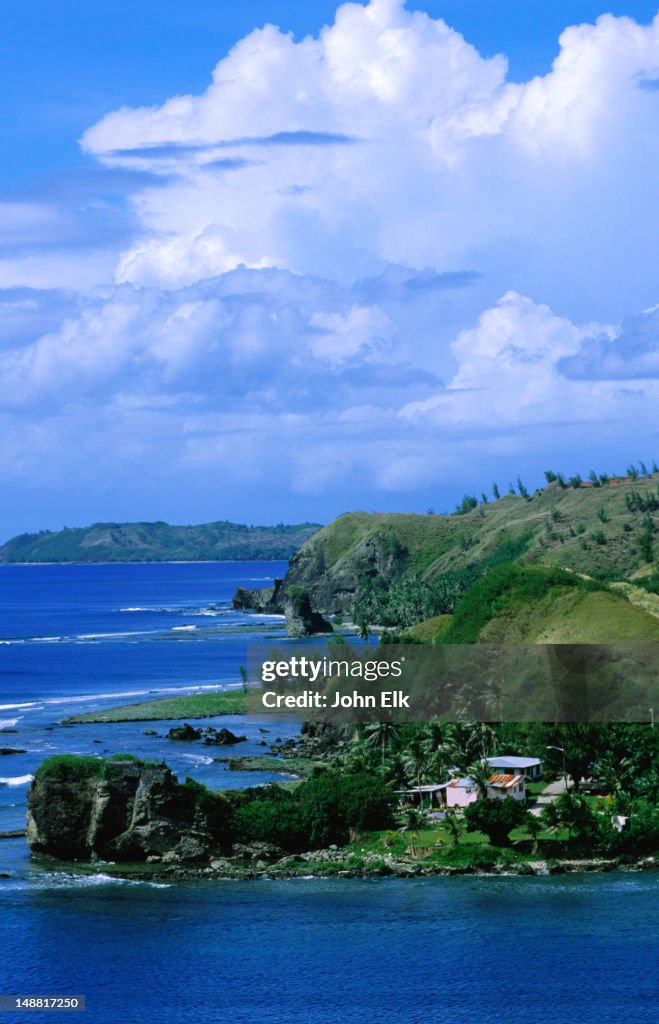 House on coast, Umatac, from Fort Soledad.