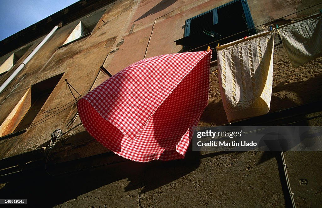 Laundry drying in a warm afternoon Sassari breeze.